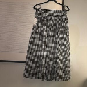 Uniqlo Black and White Checkered A-Line Skirt